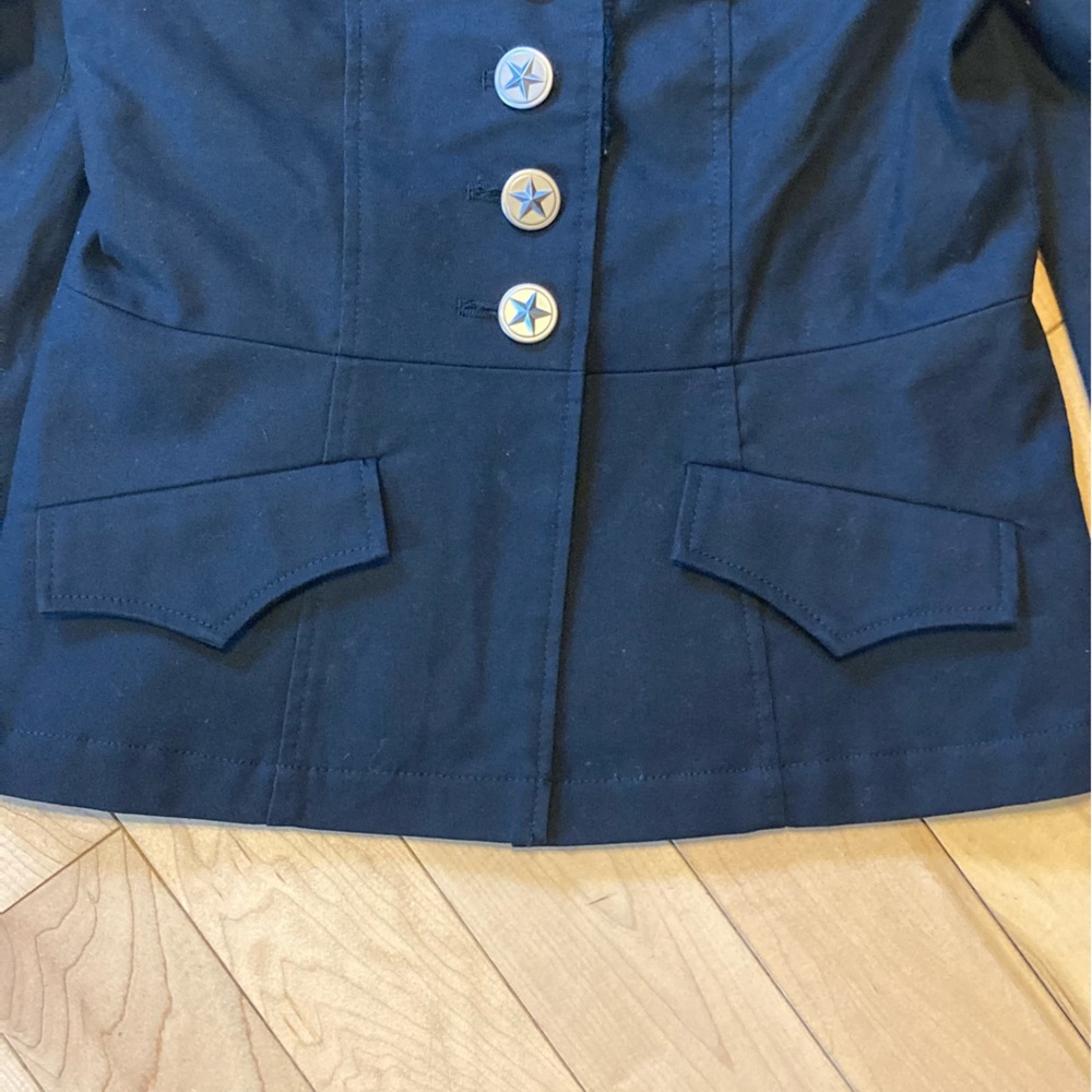 Black Peace Now Military Style Jacket Velvet collar metal buttons size medium - Picture 2 of 11